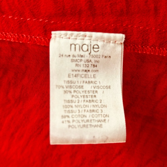 Maje Red Lace Trim Camisole - Picture 8 of 8